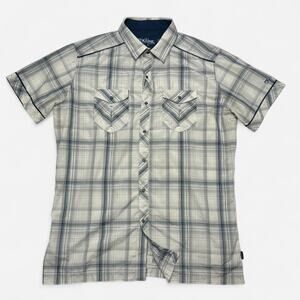 Kuhl Plaid Snap Button Shirt Medium Hiking Outdoor Lightweight